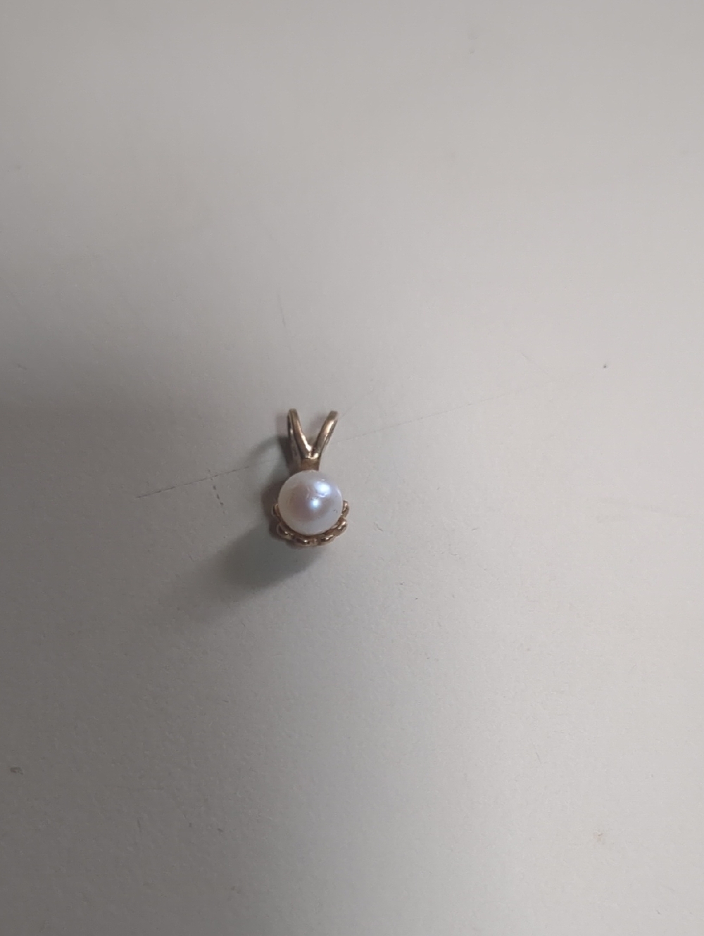 Classic Pearl Drop Pendant in White and Gold